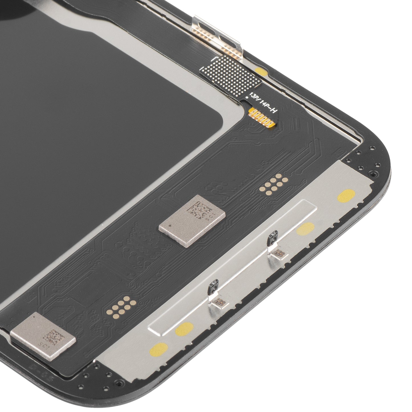 Display cu Touchscreen MP compatibil cu Apple iPhone 14 Pro, cu Rama, Versiune Soft OLED IC Movable 120Hz FHD, Negru