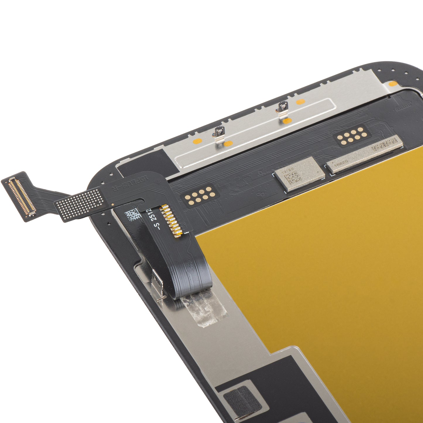 Display cu Touchscreen MP compatibil cu Apple iPhone 15 Plus, cu Rama, Versiune Soft OLED FHD IC Movable, Negru