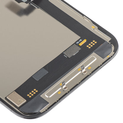 Display cu Touchscreen MP compatibil cu Apple iPhone 16, cu Rama, Versiune Soft OLED FHD 120Hz IC Movable, Negru