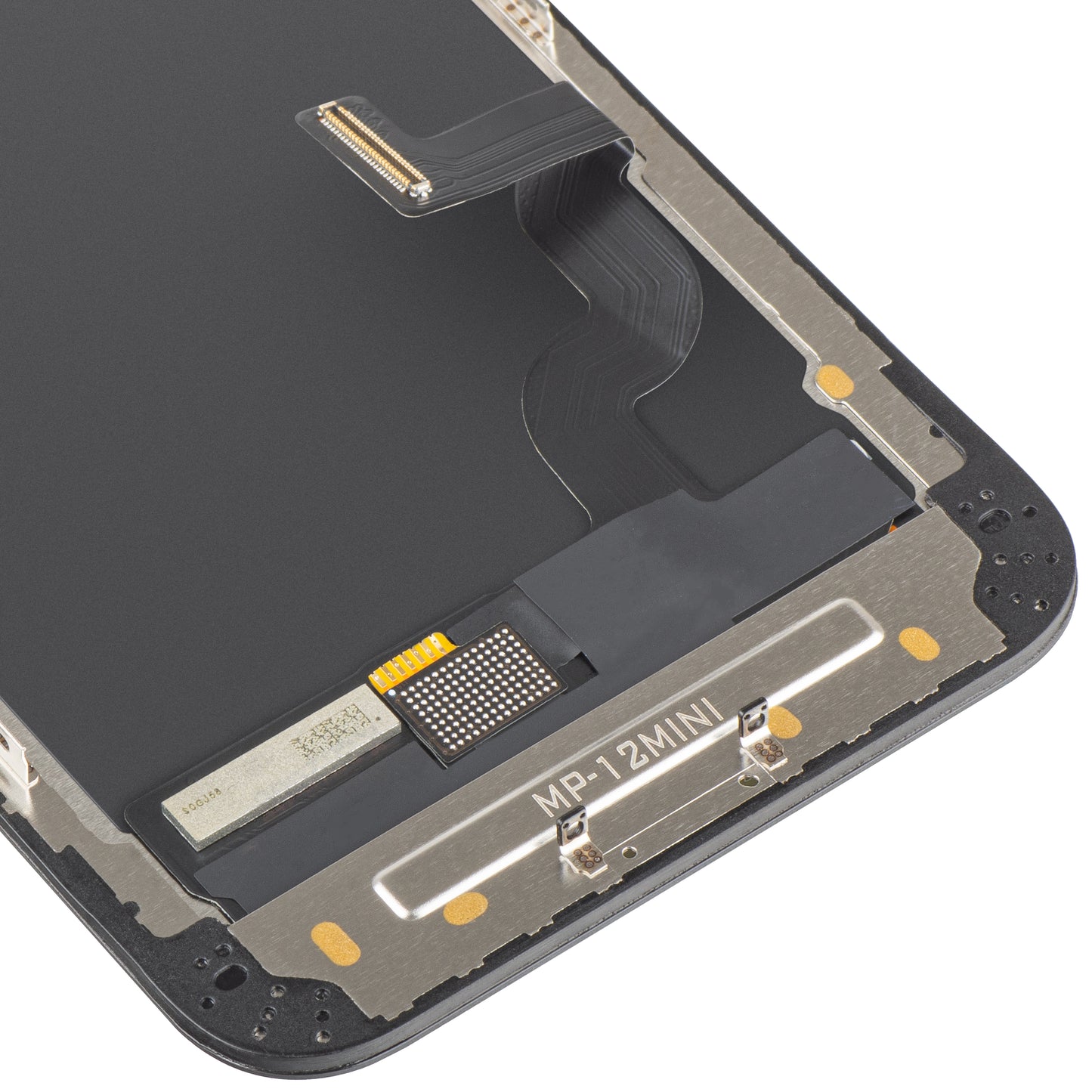Display cu Touchscreen MP compatibil cu Apple iPhone 12 mini, cu Rama, Versiune OLED FHD IC Movable, Negru