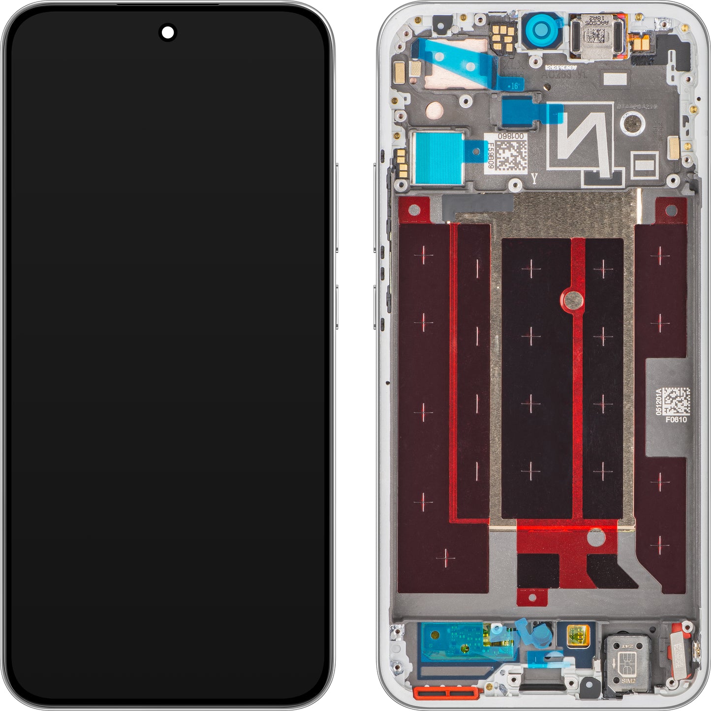 Display cu Touchscreen Oppo Reno14, cu Rama, Alb (Brilliant White), Service Pack 621029000603