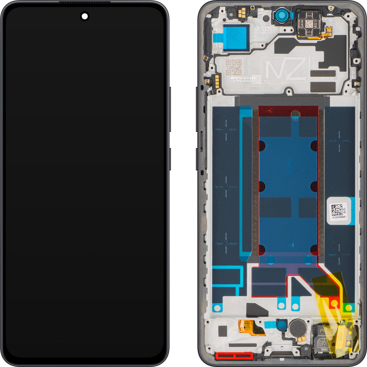 Display cu Touchscreen Oppo Reno13 FS 5G / Reno13 F, cu Rama, Gri (Graphite Grey), Service Pack 621029000449