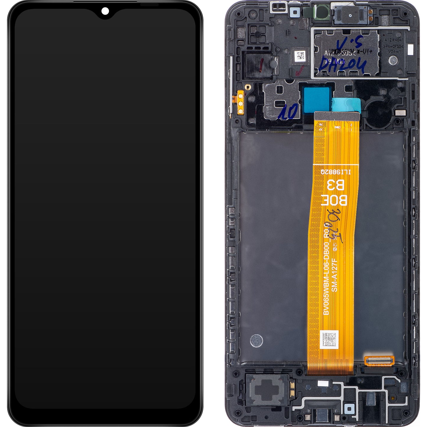 Display cu Touchscreen Samsung Galaxy A12 Nacho A127, cu Rama, Negru, Resigilat GH82-26486A