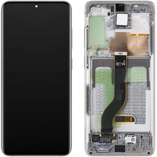 Display cu Touchscreen Samsung Galaxy S20+ 5G G986 / S20+ G985, cu Rama, Alb (Cloud White), Service Pack GH82-31441B