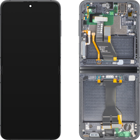 Display cu Touchscreen Samsung Galaxy Z Flip5 F731, cu Rama, Sub Inner, Gri (Graphite), Service Pack GH82-31827A