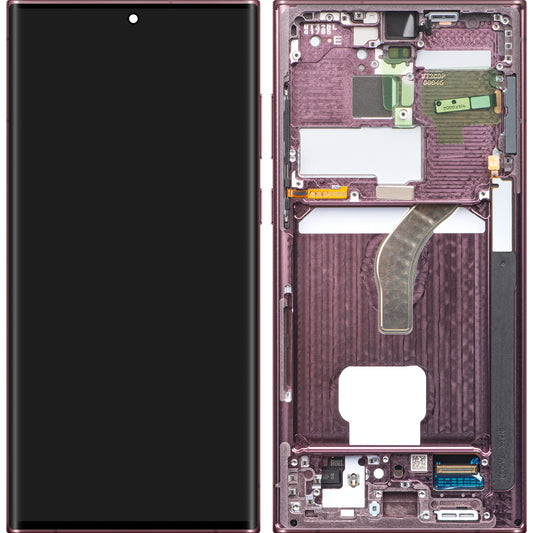Display cu Touchscreen Samsung Galaxy S22 Ultra 5G S908, cu Rama, Visiniu, Swap GH82-27488B