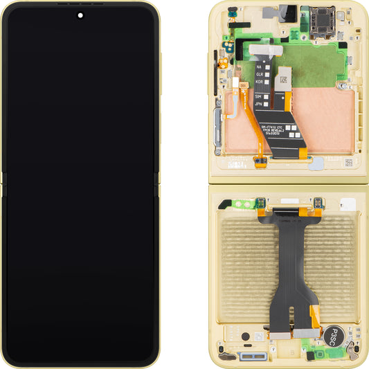 Display cu Touchscreen Samsung Galaxy Z Flip6 F741, cu Rama, Sub Inner, Galben, Service Pack GH82-35014B