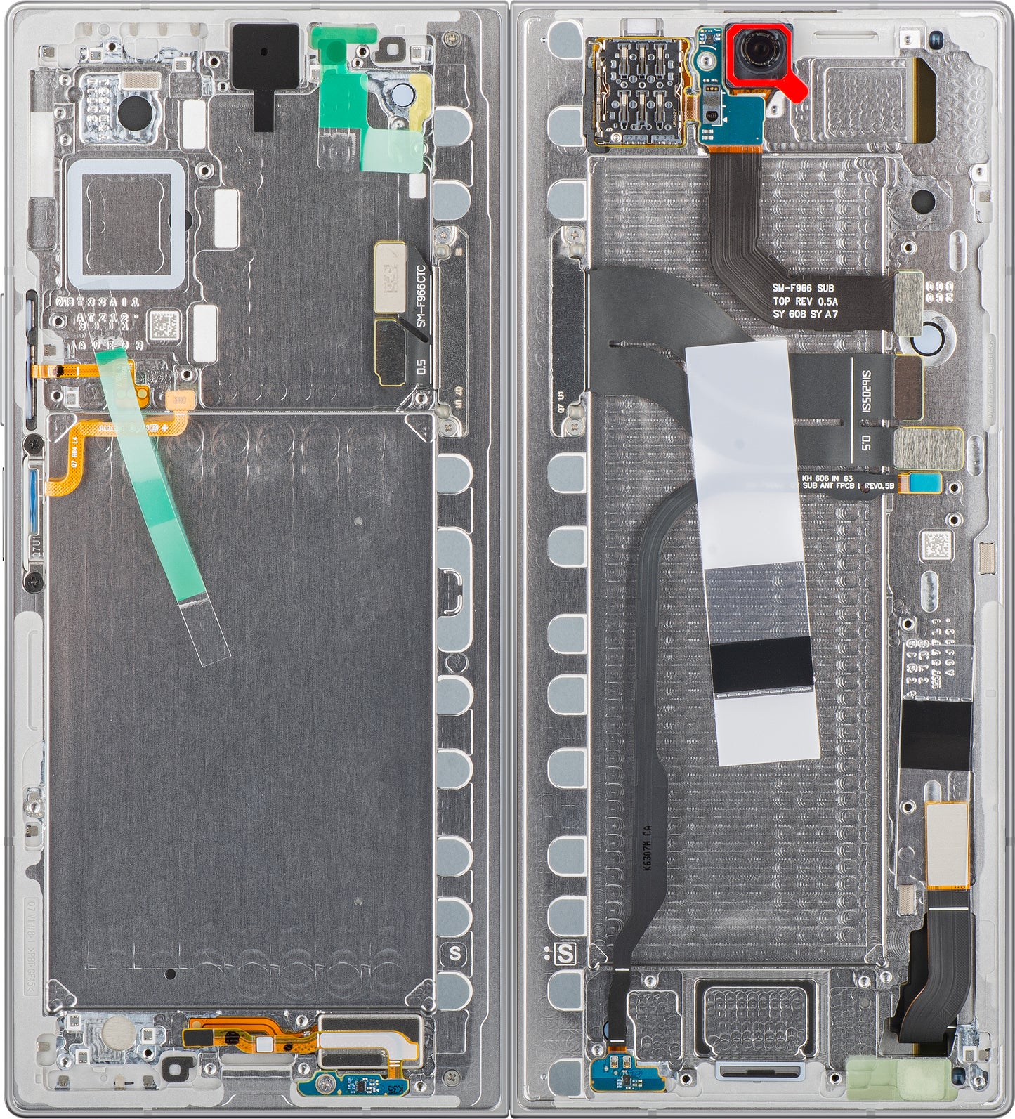 Display cu Touchscreen Samsung Galaxy Z Fold7 F966, cu Rama, Sub Inner, Argintiu (Silver Shadow), Service Pack GH82-37548A