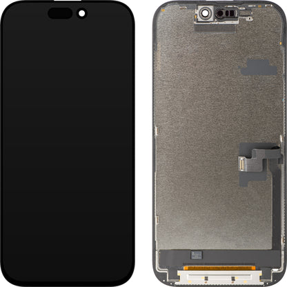 Display cu Touchscreen ZY pentru Apple iPhone 16 Pro, cu Rama, Versiune LCD In-Cell IC Movable, Negru