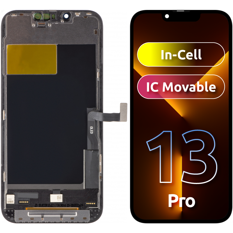 iPhone 13 Pro - Display cu Touchscreen ZY, cu Rama, Versiune LCD In-Cell IC Movable, Negru