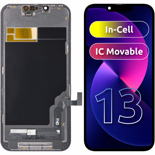 Display cu Touchscreen ZY pentru Apple iPhone 13, cu Rama, Versiune LCD In-Cell IC Movable, Negru