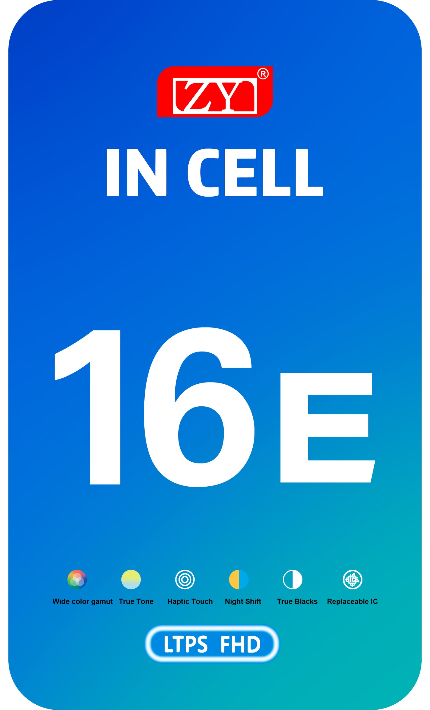 Display cu Touchscreen ZY pentru Apple iPhone 17e / 16e, cu Rama, Versiune LCD In-Cell IC Movable, Negru
