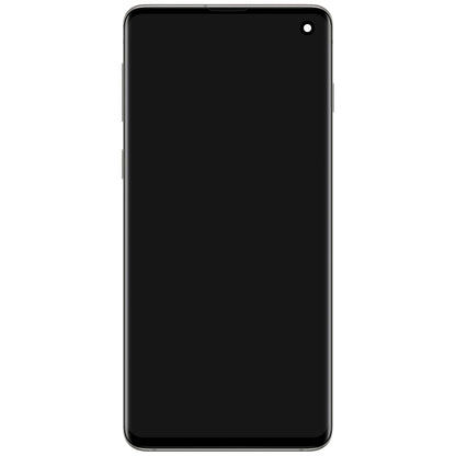 Display cu Touchscreen Samsung Galaxy S10 G973, cu Rama, Argintiu (Prism White), Service Pack GH82-18850B