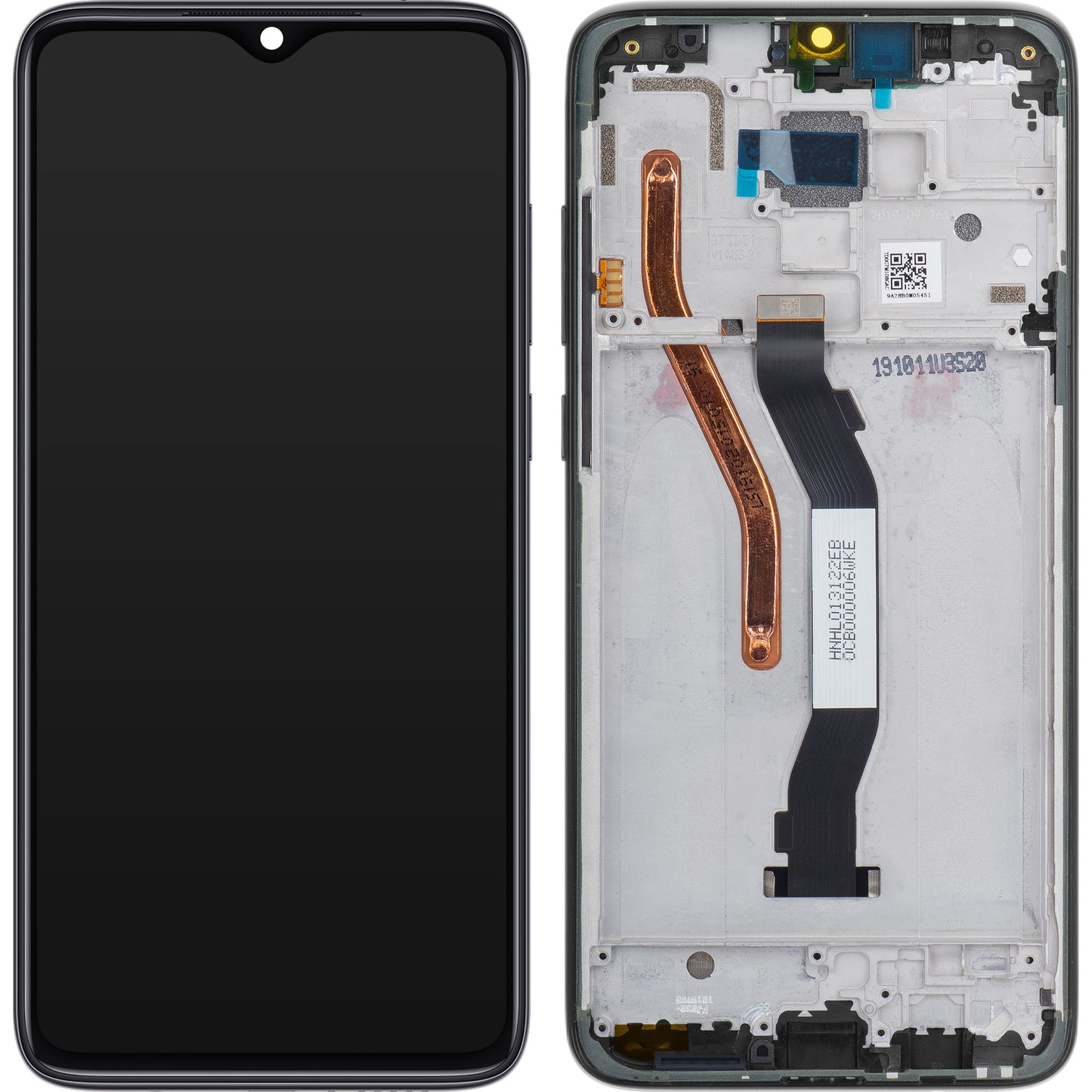 Display cu Touchscreen Xiaomi Redmi Note 8 Pro, cu Rama, Negru, Service Pack 56000500G700