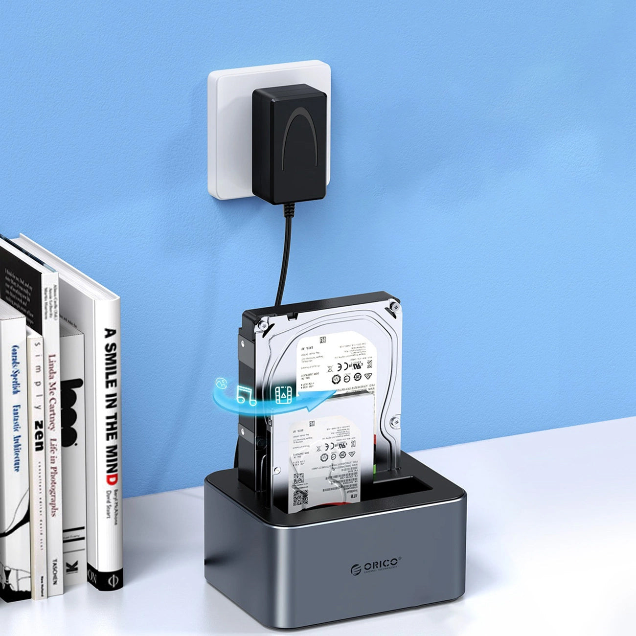 Docking Station Orico 6626C3-C-V1 2-Drive pentru HDD / SSD SATA 2.5inch / 3.5inch, Gri