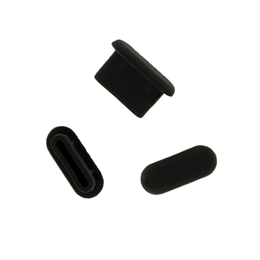 Dop Anti Praf Port Telefon OEM, USB-C, Set 10 bucati, Negru