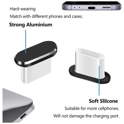 Dop Anti Praf Port Telefon Techsuit AD1, USB-C, Set 4 bucati, Negru