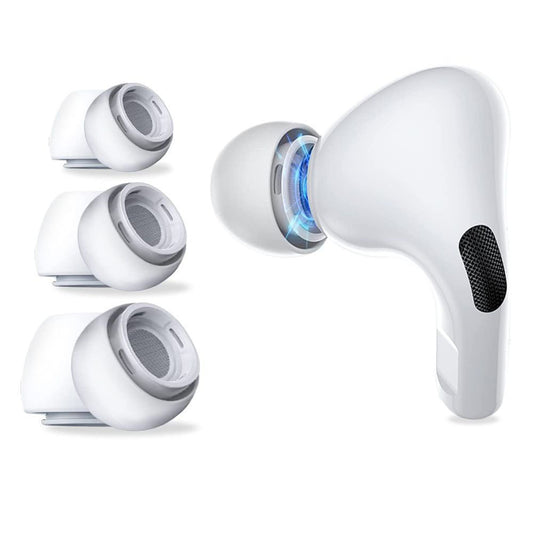 Dopuri Techsuit ET1 pentru Apple AirPods Pro Series, Set 3 bucati, Albe