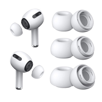 Dopuri Techsuit ET1 pentru Apple AirPods Pro Series, Set 3 bucati, Albe
