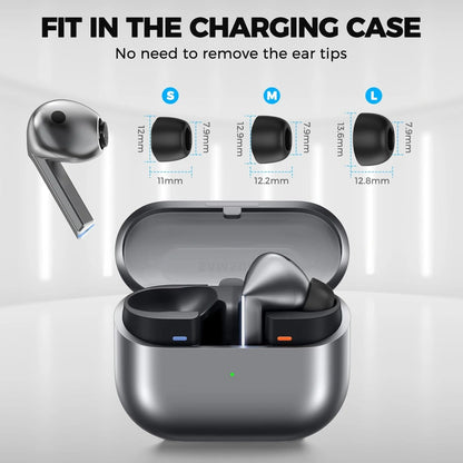 Dopuri Techsuit ET3 pentru Samsung Galaxy Buds3 Pro, Marime S / M / L, Albe