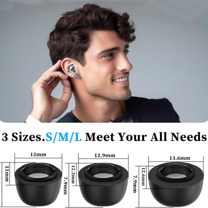 Dopuri Techsuit ET3 pentru Samsung Galaxy Buds3 Pro, Marime S / M / L, Negre