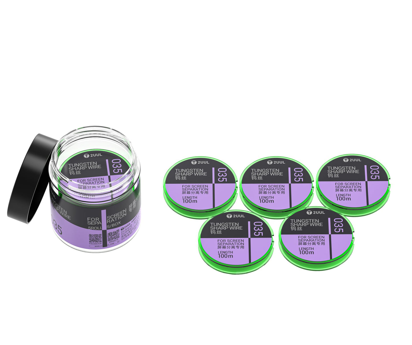Fir Tungsten 2UUL WS-035, 0.035mm, 100m, Set 5 bucati