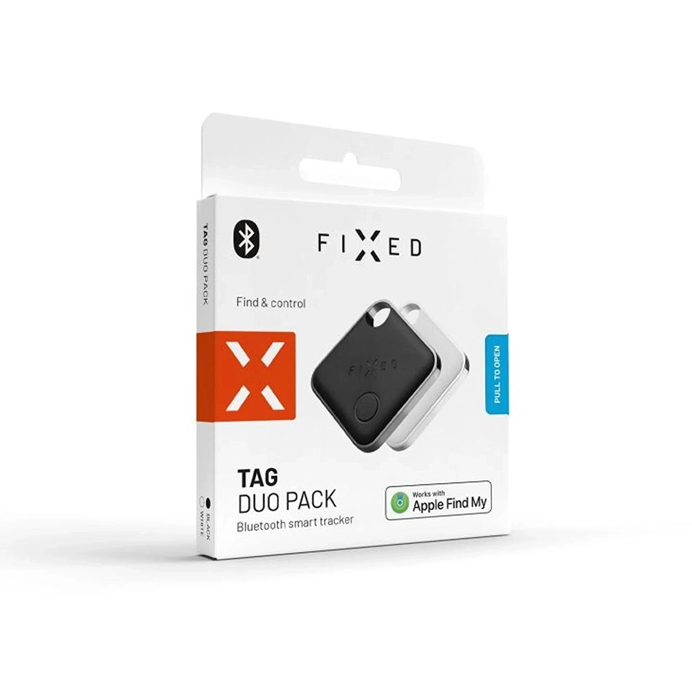 Fixed SmartTag Duo pentru iOS, Set 2 Bucati, Alb / Negru