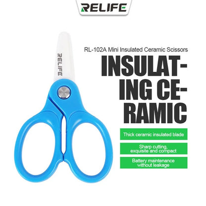 Foarfeca Relife RL-102A, Cu Lame Ceramice, Albastra