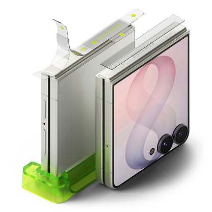 Folie de protectie Balama Ringke Dual Easy pentru Samsung Galaxy Z Flip8 F776, Plastic, Set 2 bucati