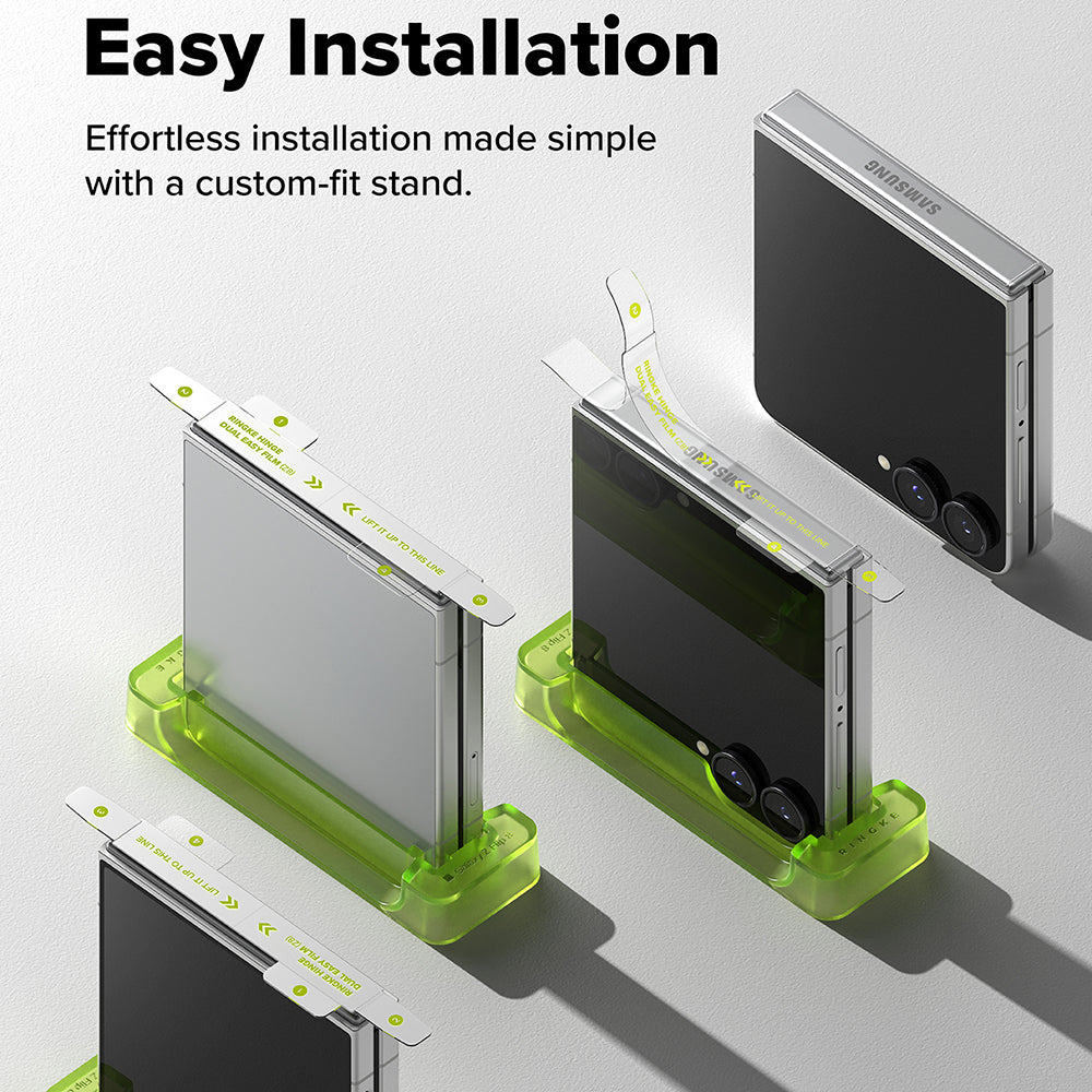Folie de protectie Balama Ringke Dual Easy pentru Samsung Galaxy Z Flip8 F776, Plastic, Set 2 bucati