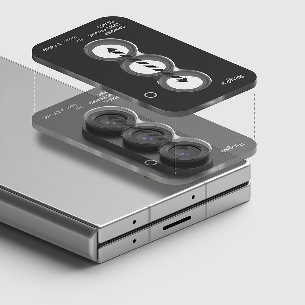 Folie de protectie Camera Spate Ringke pentru Samsung Galaxy Z Fold6 F956, Sticla Securizata, Set 2 bucati, Neagra