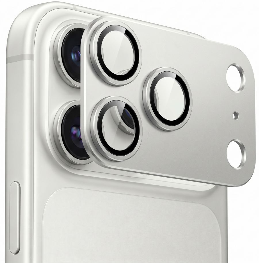 Folie de protectie Camera Spate Tech-Protect CamFull Fit+ pentru Apple iPhone 18 Pro, Sticla Securizata, Argintie