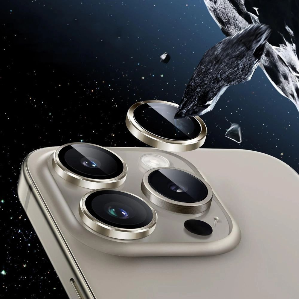 Folie de protectie Camera Spate Tech-Protect CamRing Fit+ pentru Apple iPhone 17 Pro Max / 17 Pro / 16 Pro Max, Sticla Securizata, Portocalie