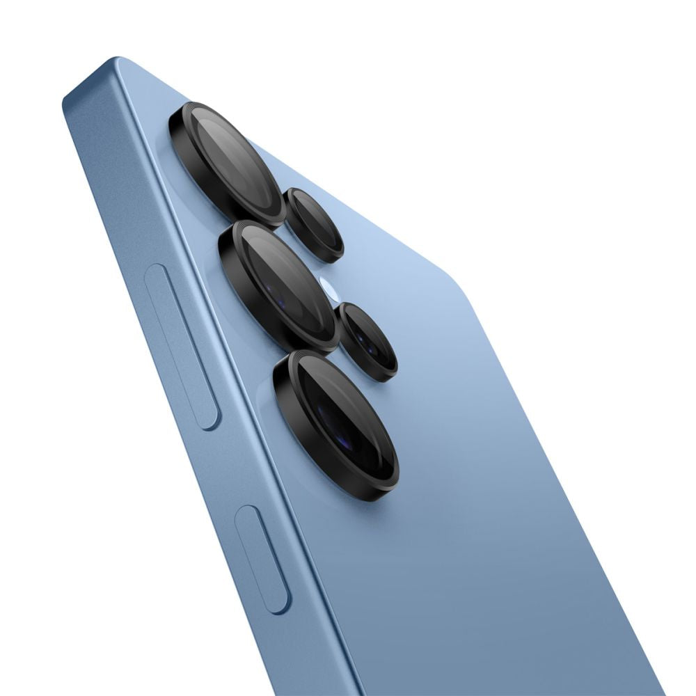 Folie de protectie Camera Spate Spigen GlastR EZ FIT Optik Pro HD pentru Samsung Galaxy S25 Ultra S938, Sticla Securizata, Set 2 bucati, Neagra