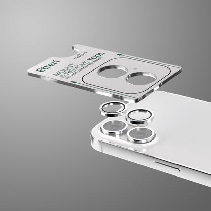 Folie de protectie Camera Spate Etteri pentru Apple iPhone 17, Sticla Securizata, Alba