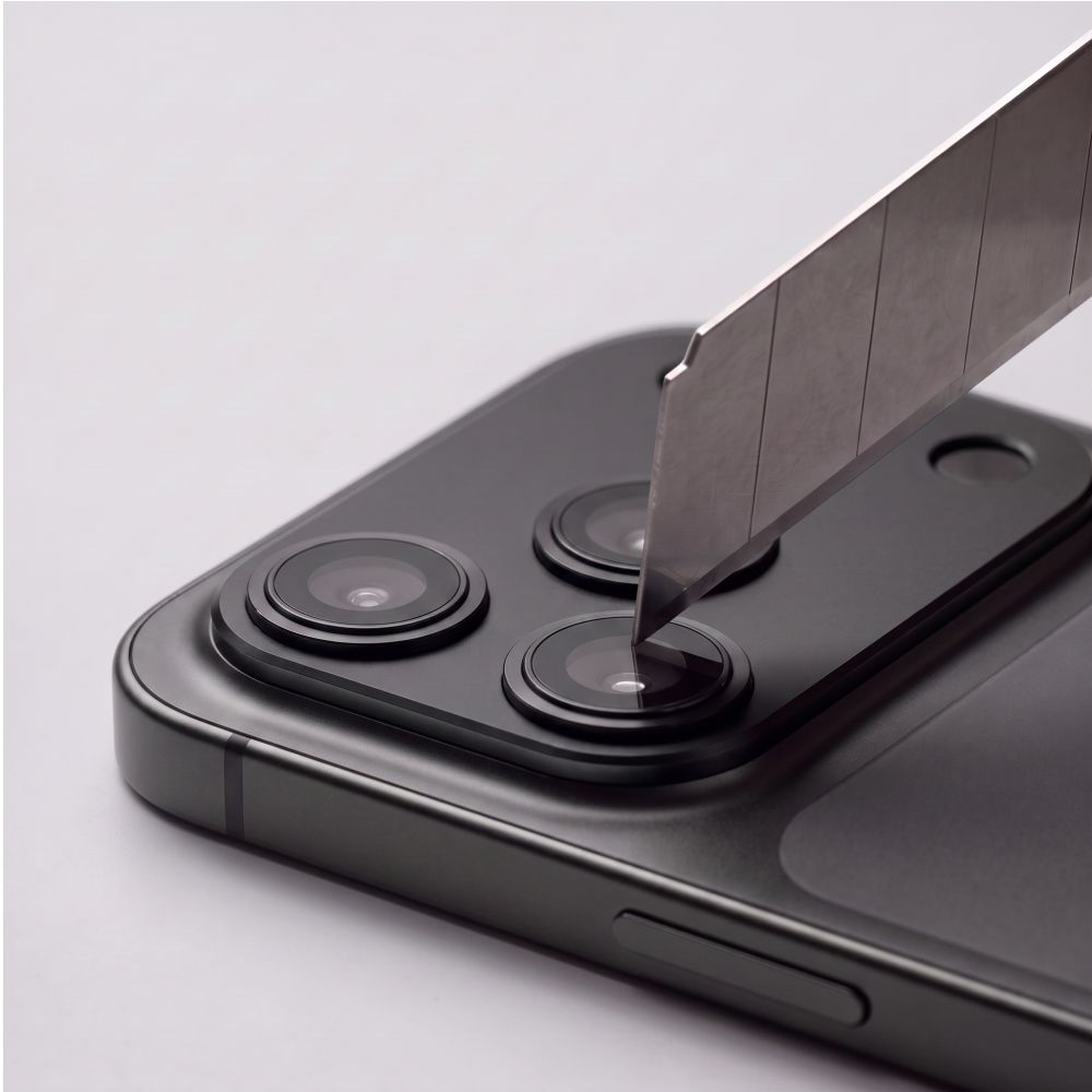 Folie de protectie Camera Spate Tech-Protect CamFull Fit+ pentru Apple iPhone 18 Pro, Sticla Securizata, Neagra