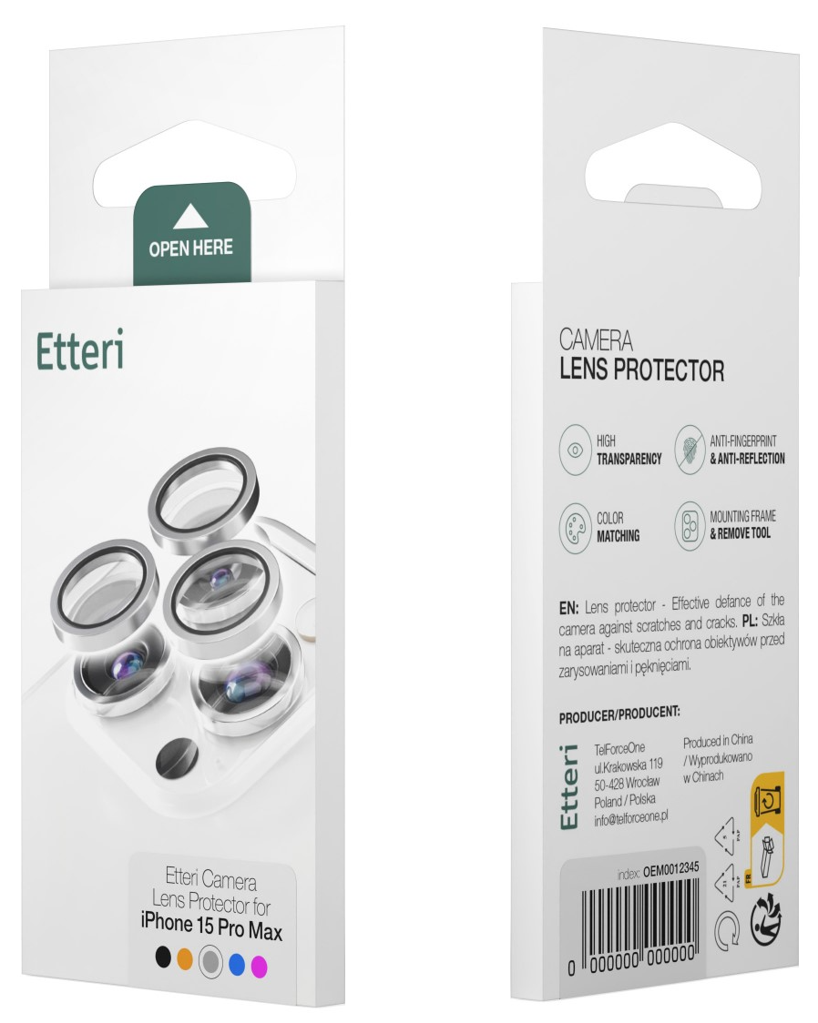 Folie de protectie Camera Spate Etteri pentru Apple iPhone 17, Sticla Securizata, Albastra