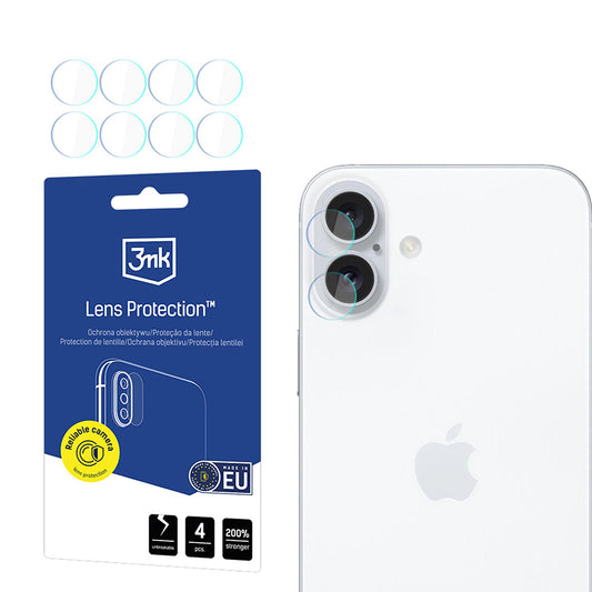 Folie de protectie Camera Spate 3MK Protection pentru Apple iPhone 17, Sticla Securizata, Set 4 bucati, Transparenta