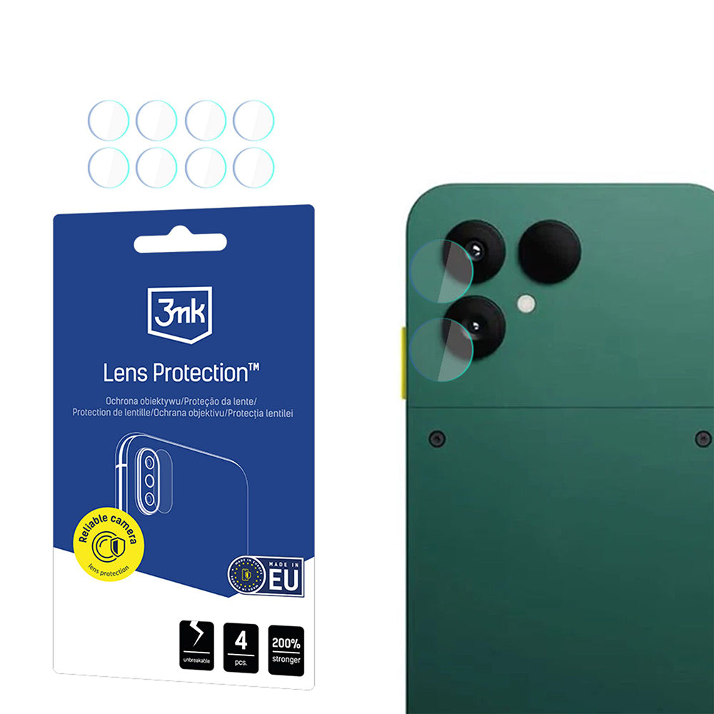 Folie de protectie Camera Spate 3MK Protection pentru Fairphone 6, Sticla Securizata, Set 4 bucati, Transparenta