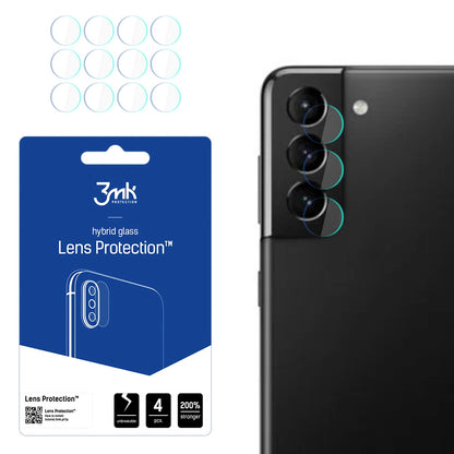Folie de protectie Camera Spate 3MK Protection pentru Samsung Galaxy S21 5G G991, Sticla Flexibila, Set 4 bucati, Transparenta
