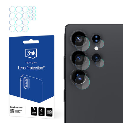 Folie de protectie Camera Spate 3MK Protection pentru Samsung Galaxy S25 Ultra S938, Sticla Flexibila, Set 4 bucati, Transparenta