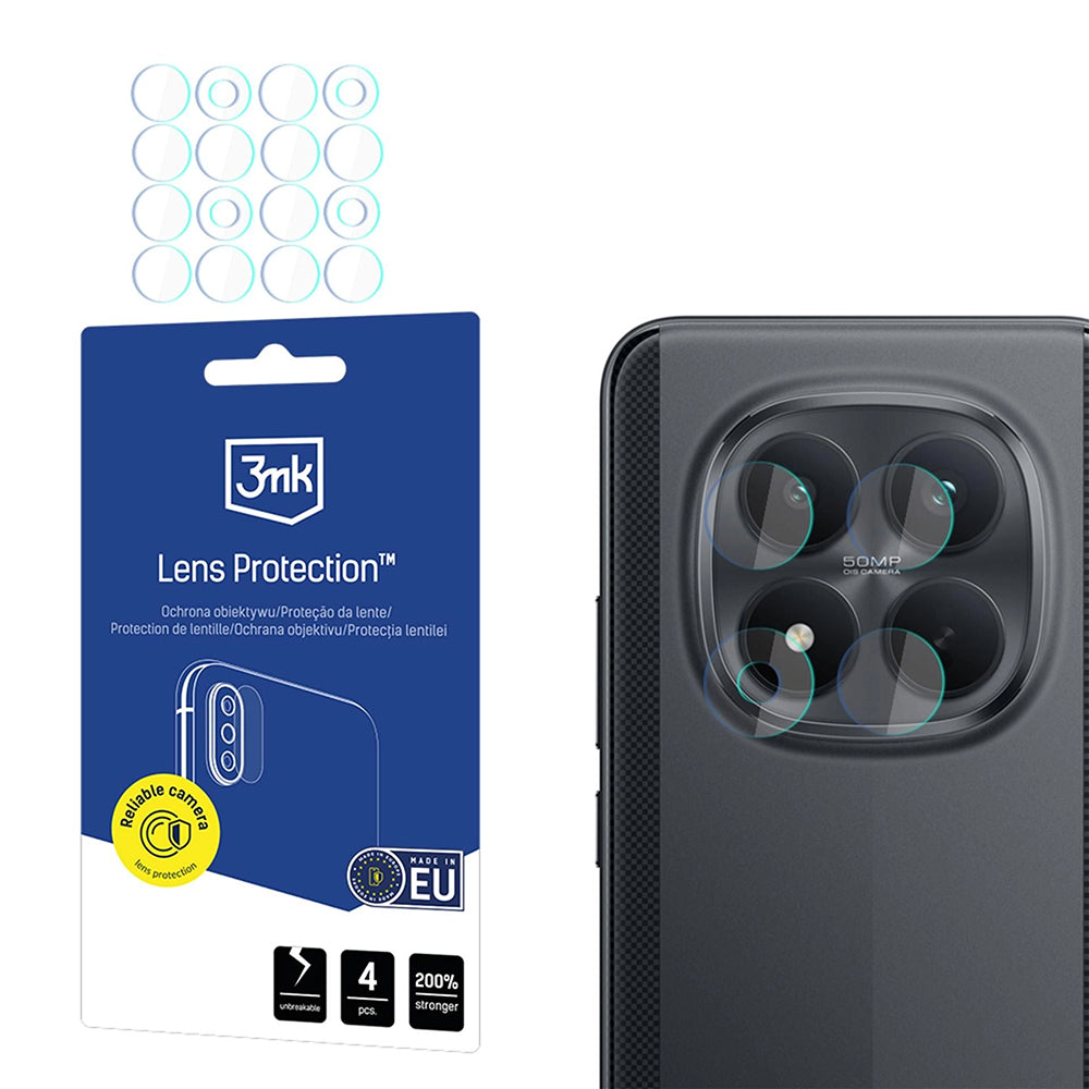 Folie de protectie Camera Spate 3MK Protection pentru Xiaomi Poco M8 Pro, Sticla Securizata, Set 4 bucati, Transparenta