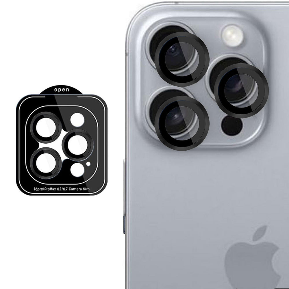 Folie de protectie Camera Spate 3MK Protection Pro pentru Apple iPhone 16 Pro Max / 16 Pro, Sticla Securizata, Neagra
