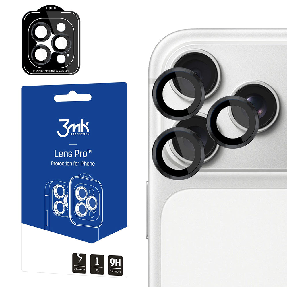 Folie de protectie Camera Spate 3MK Protection Pro pentru Apple iPhone 18 Pro / 18 Pro Max, Sticla Securizata, Neagra