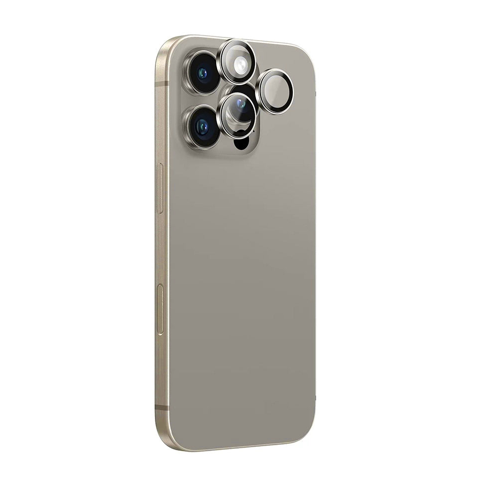 Folie de protectie Camera Spate Anank AR pentru Apple iPhone 16 Pro Max / 16 Pro, Sticla Securizata, Gri Metalic