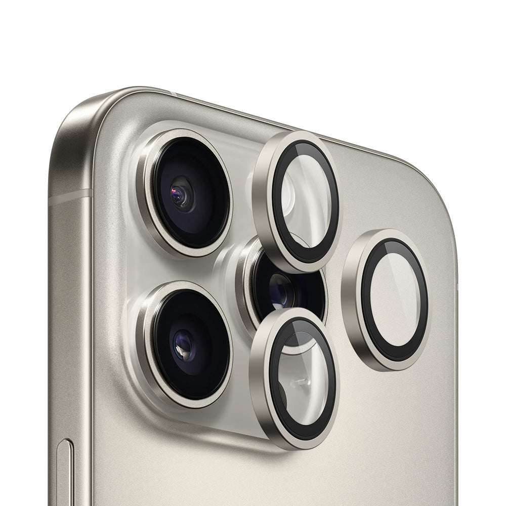 Folie de protectie Camera Spate Blueo 99 Anti-Refective HD pentru Apple iPhone 16 Pro Max / 16 Pro, Sticla Securizata, Gri Metalic