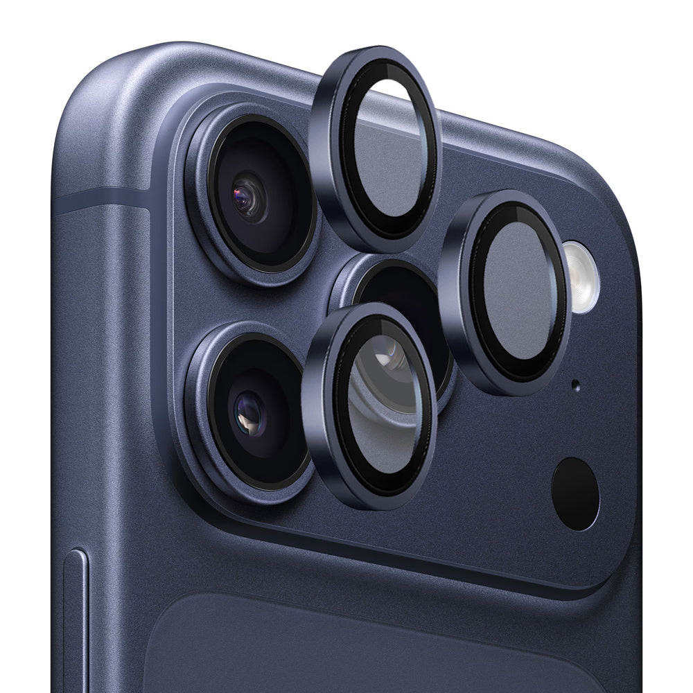 Folie de protectie Camera Spate Blueo 99 Anti-Refective HD pentru Apple iPhone 17 Pro Max / 17 Pro, Sticla Securizata, Albastra