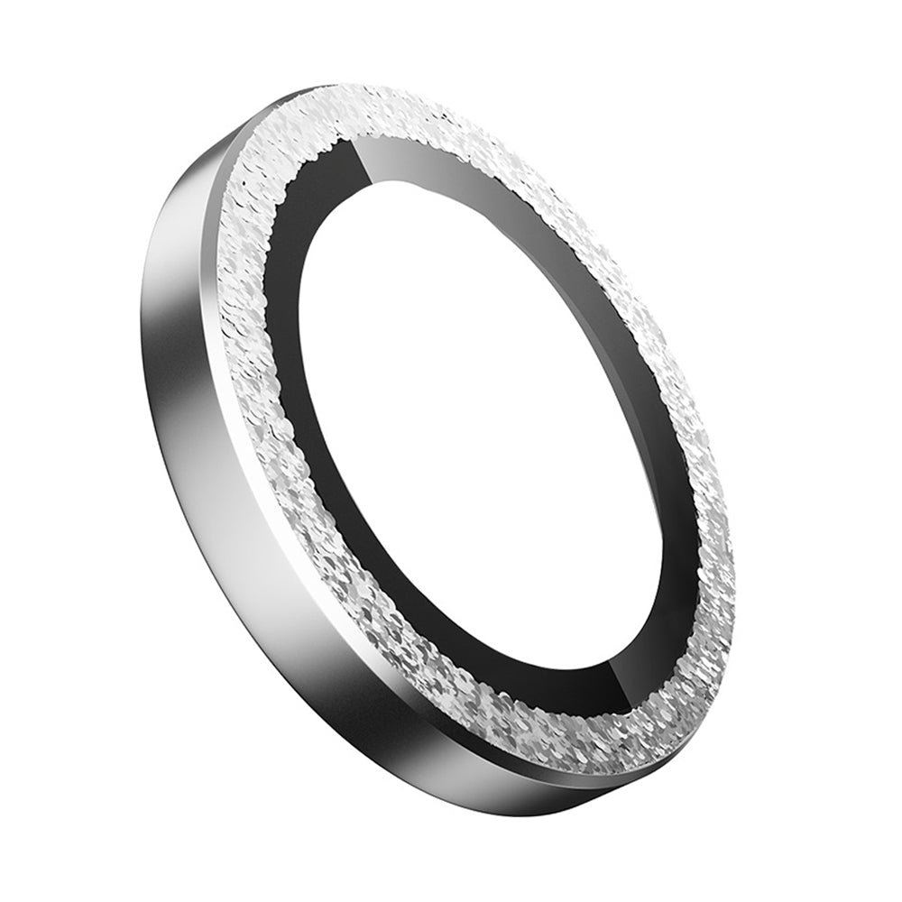 Folie de protectie Camera Spate Blueo Glitter Diamond Metal Frame pentru Apple iPhone 16 Plus / 16, Sticla Securizata, Argintie