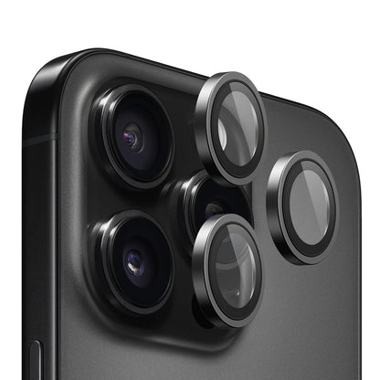 Folie de protectie Camera Spate Blueo Metal Frame pentru Apple iPhone 14 Pro Max / 14 Pro, Sticla Securizata, Neagra