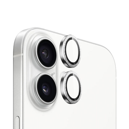 Folie de protectie Camera Spate Blueo Metal Frame pentru Apple iPhone 16 Plus / 16, Sticla Securizata, Argintie
